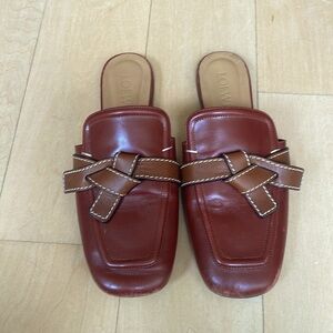 Loewe brown leather mule flats size 40